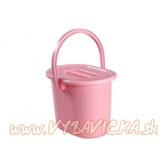 Plastové vedro s vrchnákom OKT Prima Baby 10l, ružová