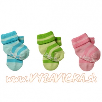 Ponožky protišmykové bavlnené BabyOno, 0-6m, pásiky, modrá