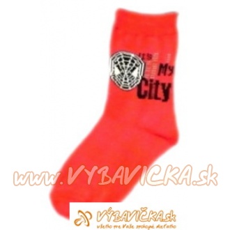 Ponožky klasické s prispôsobiteľným tvarom logo My City červená