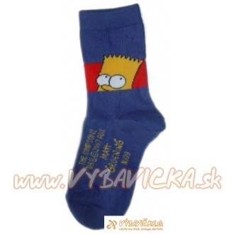 Ponožky klasické s prispôsobiteľným tvarom rozprávkové postavička Simpsonovci Bart Bart THE SIMPSONS modrá