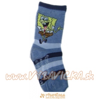 Ponožky klasické s prispôsobiteľným tvarom rozprávkové postavička špongia Bob Viacom modrosivá