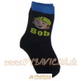 Ponožky klasické s prispôsobiteľným tvarom rozprávkové postavička inštalatér Bob čiernomodrá