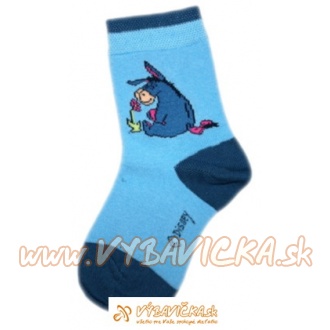 Ponožky klasické rozprávkové postavička macko Pu Somárik Disney svetlomodromodrá