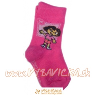 Ponožky klasické s prispôsobiteľným tvarom rozprávkové postavička Dora Viacom ružová