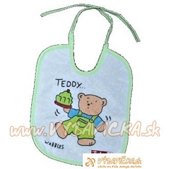 Podbradník klasický s lemom medvedík Teddy… WeBBLes Bobas bielozelená