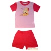 Súprava nohavice klasické rozprávkové postavička macko Pu Look Who´s here Pooh ružovočervená