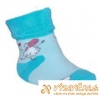 Ponožky froté s patentom ovečka svetlomodrotyrkysová