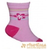 Ponožky protišmykové s protišmykovou vrstvou labky kvietok ružovotmavoružová