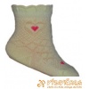 Ponožky froté s patentom pre dojčatá srdiečka svetložltozelená