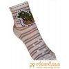 Ponožky protišmykové s protišmykovou vrstvou na oboch stranách krokodíl béžovohnedá