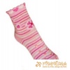 Ponožky protišmykové s protišmykovou vrstvou na oboch stranách srdiečka svetloružovobiela