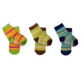 Ponožky protišmykové bavlnené BabyOno, 6-12m, pásiky, zelená