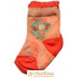 Ponožky klasické s fodričkou škrečok ružovooranžová