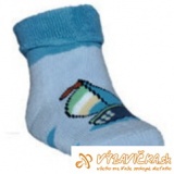 Ponožky protišmykové froté s protišmykovou vrstvou labky s patentom loďka modrotmavomodrá