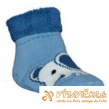 Ponožky protišmykové froté s protišmykovou vrstvou labky s patentom sloník svetlomodromodrá