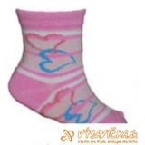 Ponožky protišmykové s protišmykovou vrstvou labky srdiečka ružovosvetloružovobiela