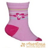 Ponožky protišmykové s protišmykovou vrstvou labky kvietok ružovotmavoružová