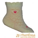Ponožky froté s patentom pre dojčatá srdiečka svetložltozelená