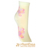 Ponožky protišmykové s protišmykovou vrstvou kvietky svetložltá