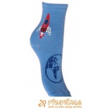 Ponožky protišmykové s protišmykovou vrstvou raketa modrá