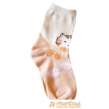 Ponožky klasické mačička svetooranžová