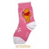 Ponožky klasické rozprávkové postavička macko Pu Disney ružovobiela