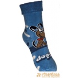 Ponožky froté s patentom psík dogg modrá