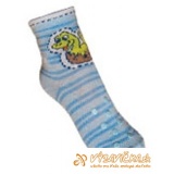 Ponožky protišmykové s protišmykovou vrstvou na oboch stranách krokodíl svetlomodrá