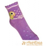 Ponožky protišmykové s protišmykovou vrstvou na oboch stranách korytnačka fialová