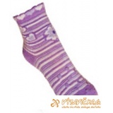 Ponožky protišmykové s protišmykovou vrstvou na oboch stranách srdiečka fialovobiela