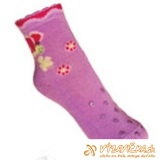 Ponožky protišmykové s protišmykovou vrstvou na oboch stranách motýľ fialová