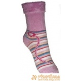 Ponožky protišmykové froté s protišmykovou vrstvou labky s patentom ornament ružová