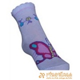 Ponožky protišmykové s protišmykovou vrstvou s vrstvou zo silikónu motýľ svetlofialová