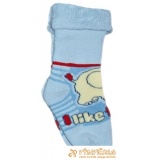 Ponožky froté s patentom sloník I LIKE ... svetlomodromodrá