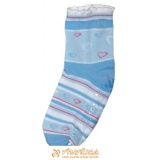 Ponožky protišmykové s protišmykovou vrstvou s vrstvou zo silikónu srdiečka modrosvetlomodrá